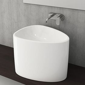 Bocchi Etna Parlak Beyaz Tezgah Üstü Monoblok Lavabo