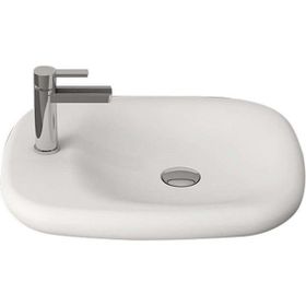 Bocchi Fenice 54 cm Mat Beyaz Armatür Deliksiz Çanak Lavabo