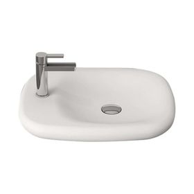 Bocchi Fenice 54 cm Mat Beyaz Armatür Deliksiz Çanak Lavabo