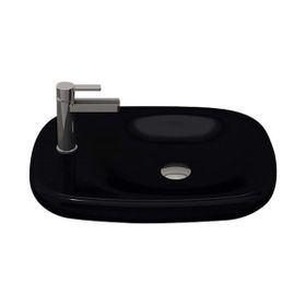 Bocchi Fenice 54 cm Parlak Siyah Armatür Deliksiz Çanak Lavabo
