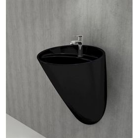 Bocchi Fenice 54 cm Parlak Siyah Armatür Deliksiz Çanak Lavabo