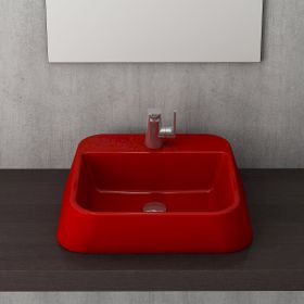 Bocchi Firenze Çanak 50 cm Parlak Kırmızı Lavabo