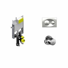 Bocchi Gömme Rezervuar Savio Kumanda Paneli ve Stop Valf 3'lü Set