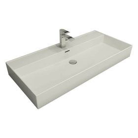 Bocchi Milano 100 cm Tezgah Üstü Parlak Beyaz Lavabo
