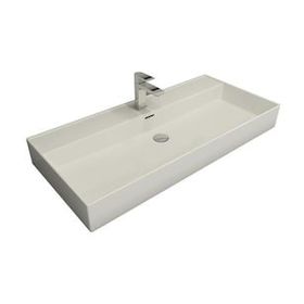 Bocchi Milano 100 cm Tezgah Üstü Parlak Beyaz Lavabo