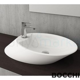 BOCCHI Milano 1021-001-0126 56 cm Parlak Beyaz Çanak Lavabo