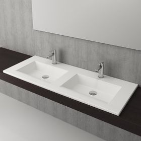 Bocchi Milano 120 cm Mat Kahve Çift Gözlü Tezgah Üstü Asma Lavabo