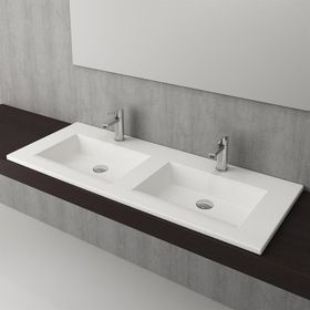 Bocchi Milano 120 cm Mat Kahve Çift Gözlü Tezgah Üstü Asma Lavabo