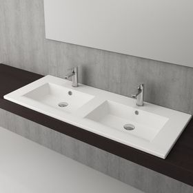 Bocchi Milano 120 cm Mat Kahve Çift Gözlü Tezgah Üstü Asma Lavabo
