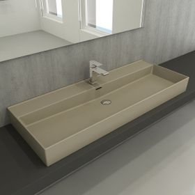 Bocchi Milano 120 cm Mat Kaşmir Etajerli Tezgah Üstü Asma Lavabo