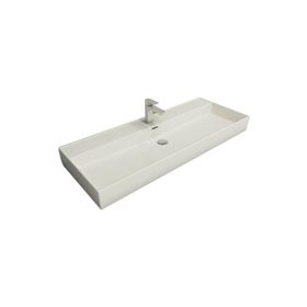 Bocchi Milano 120 cm Parlak Beyaz Etajerli Tezgah Üstü Asma Lavabo