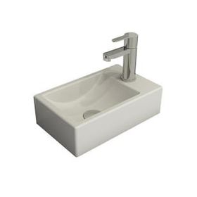 Bocchi Milano 37 cm Mat Beyaz Dar Sağ Tezgah Üstü Asma Lavabo