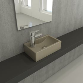 Bocchi Milano 37 cm Mat Kaşmir Dar Sol Tezgah Üstü Asma Lavabo