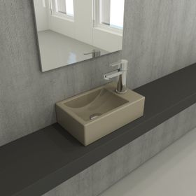 Bocchi Milano 37 cm Mat Kaşmir Dar Sol Tezgah Üstü Asma Lavabo