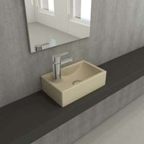 Bocchi Milano 37 cm Mat Yasemin Dar Sol Tezgah Üstü Asma Lavabo