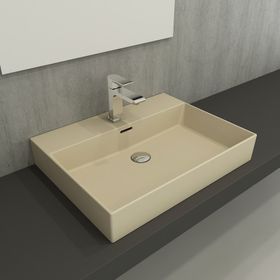Bocchi Milano 37 cm Mat Yasemin Dar Sol Tezgah Üstü Asma Lavabo