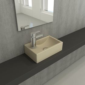 Bocchi Milano 37 cm Mat Yasemin Dar Sol Tezgah Üstü Asma Lavabo