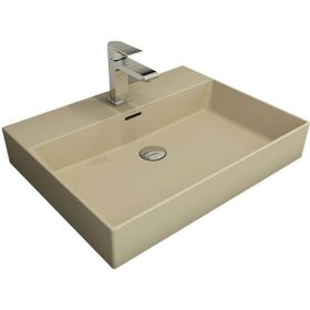 Bocchi Milano 37 cm Mat Yasemin Dar Sol Tezgah Üstü Asma Lavabo
