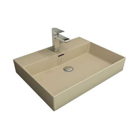 Bocchi Milano 37 cm Mat Yasemin Dar Sol Tezgah Üstü Asma Lavabo