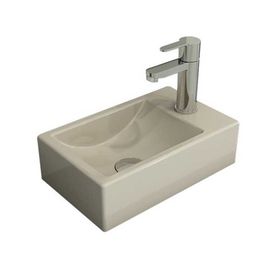 Bocchi Milano 37 cm Parlak Bisküvi Dar Sol Tezgah Üstü Asma Lavabo