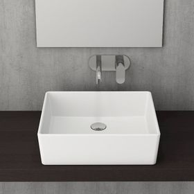 Bocchi Milano 50 cm Çanak Batarya Delikli Mat Beyaz Lavabo