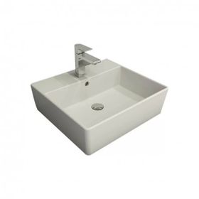 Bocchi Milano 50 cm Çanak Batarya Delikli Mat Beyaz Lavabo