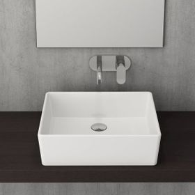 Bocchi Milano 50 cm Çanak Batarya Delikli Mat Beyaz Lavabo