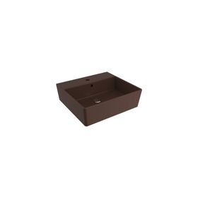 Bocchi Milano 50 cm Çanak Batarya Delikli Mat Kahve Lavabo