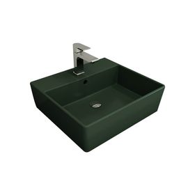 Bocchi Milano 50 cm Çanak Batarya Delikli Mat Yeşil Lavabo