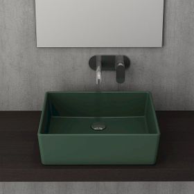 Bocchi Milano 50 cm Çanak Batarya Delikli Mat Yeşil Lavabo