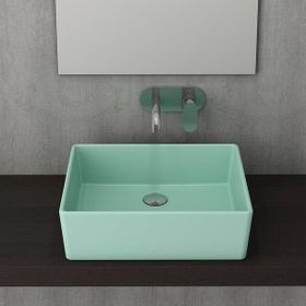 Bocchi Milano 50 cm Çanak Batarya Delikli Mat Yeşil Lavabo
