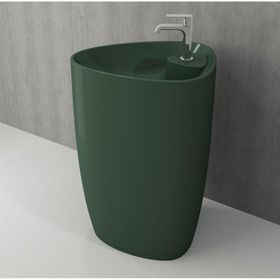 Bocchi Milano 50 cm Çanak Batarya Delikli Mat Yeşil Lavabo