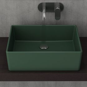 Bocchi Milano 50 cm Çanak Batarya Delikli Mat Yeşil Lavabo