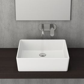 Bocchi Milano 50 cm Çanak Batarya Delikli Parlak Beyaz Lavabo