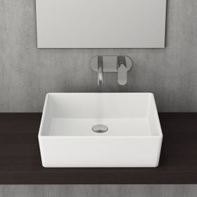 Bocchi Milano 50 cm Çanak Batarya Delikli Parlak Beyaz Lavabo