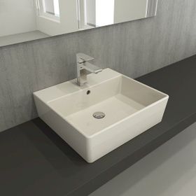 Bocchi Milano 50 cm Çanak Batarya Delikli Parlak Bisküvi Lavabo