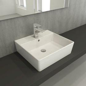 Bocchi Milano 50 cm Çanak Parlak Beyaz Lavabo