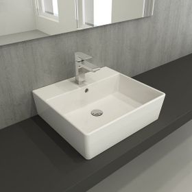 Bocchi Milano 50 cm Çanak Parlak Beyaz Lavabo