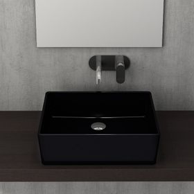 Bocchi Milano 50 cm Çanak Parlak Siyah Lavabo