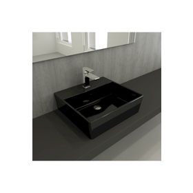 Bocchi Milano 50 cm Çanak Parlak Siyah Lavabo