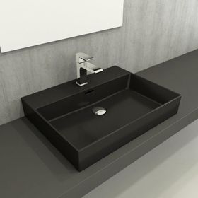 Bocchi Milano 60 cm Çanak Mat Siyah Lavabo
