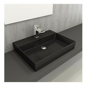 Bocchi Milano 60 cm Çanak Mat Siyah Lavabo