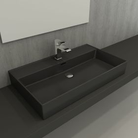 Bocchi Milano 80 cm Çanak Mat Antrasit Lavabo