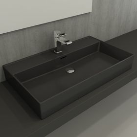 Bocchi Milano 80 cm Çanak Mat Antrasit Lavabo