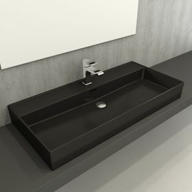 Bocchi Milano Etajerli 100 cm Mat Siyah Lavabo