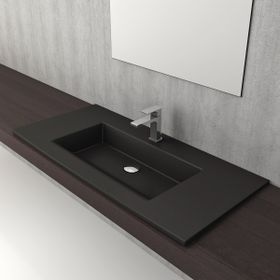 Bocchi Milano Etajerli 100 cm Mat Siyah Lavabo