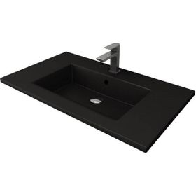 Bocchi Milano Etajerli 100 cm Mat Siyah Lavabo