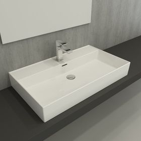 Bocchi Milano Etajerli 100 cm Parlak Beyaz Lavabo