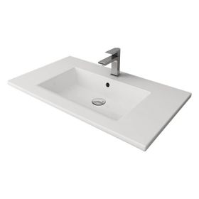 Bocchi Milano Etajerli 100 cm Parlak Beyaz Lavabo