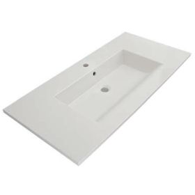 Bocchi Milano Etajerli 100 cm Parlak Beyaz Lavabo